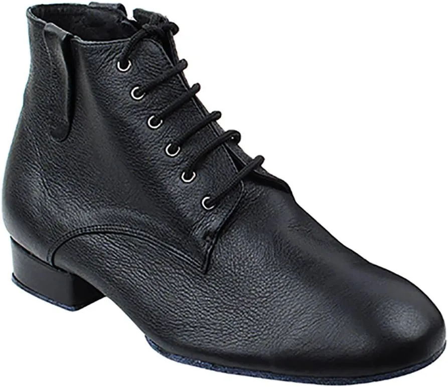 Very Fine Dance Shoes - Mens Dance Boots - Ballroom Latin Tango Salsa Dance Shoes for Men - RCCL9001-1-inch Heel - Black Leather - 8