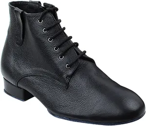 Very Fine Dance Shoes - Mens Dance Boots - Ballroom Latin Tango Salsa Dance Shoes for Men - RCCL9001-1-inch Heel - Black Leather - 8