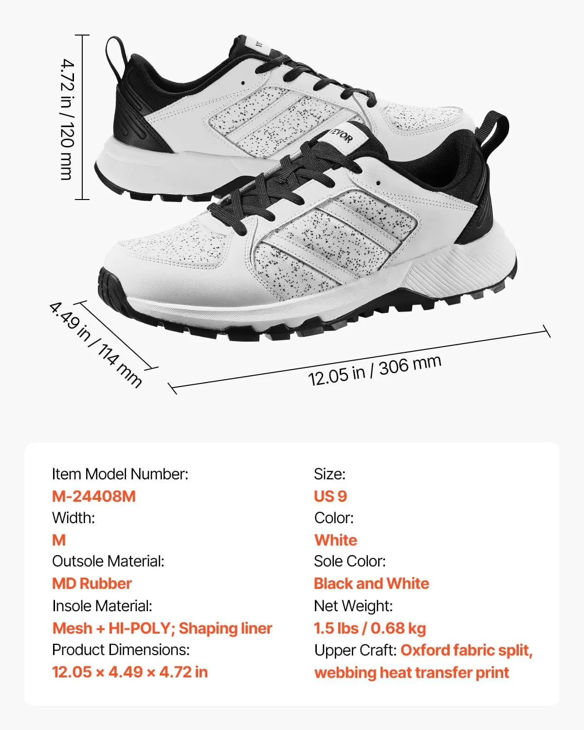 VEVOR Men's Cross Training Health Care Professional Shoe