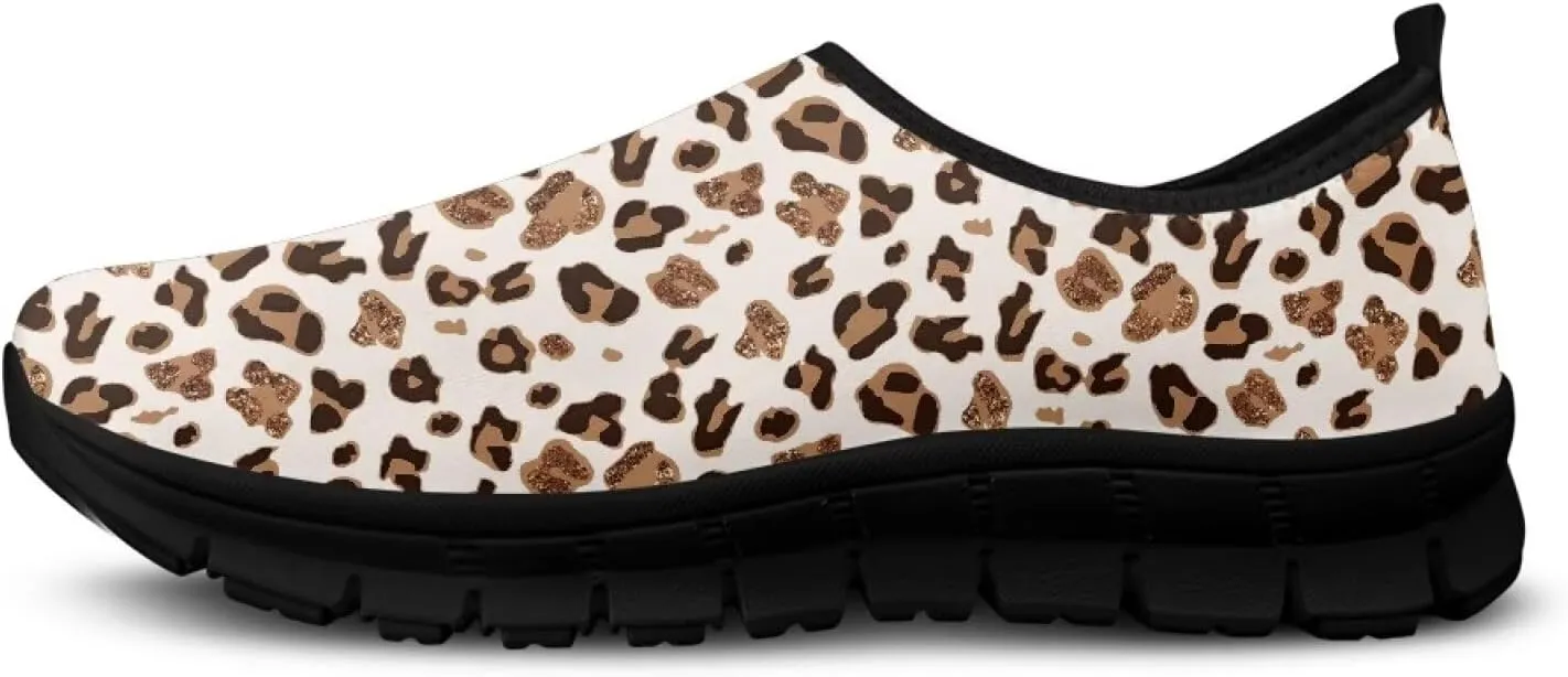 Women's Animal Print Slip On Shoes Low Cut Casual Shoes Comfortable Outdoor Sports Walking Running Flat Sneakers