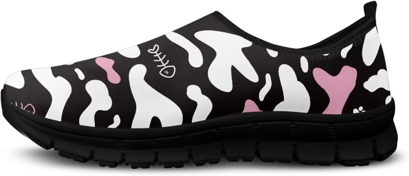 Women's Animal Print Slip On Shoes Low Cut Casual Shoes Comfortable Outdoor Sports Walking Running Flat Sneakers
