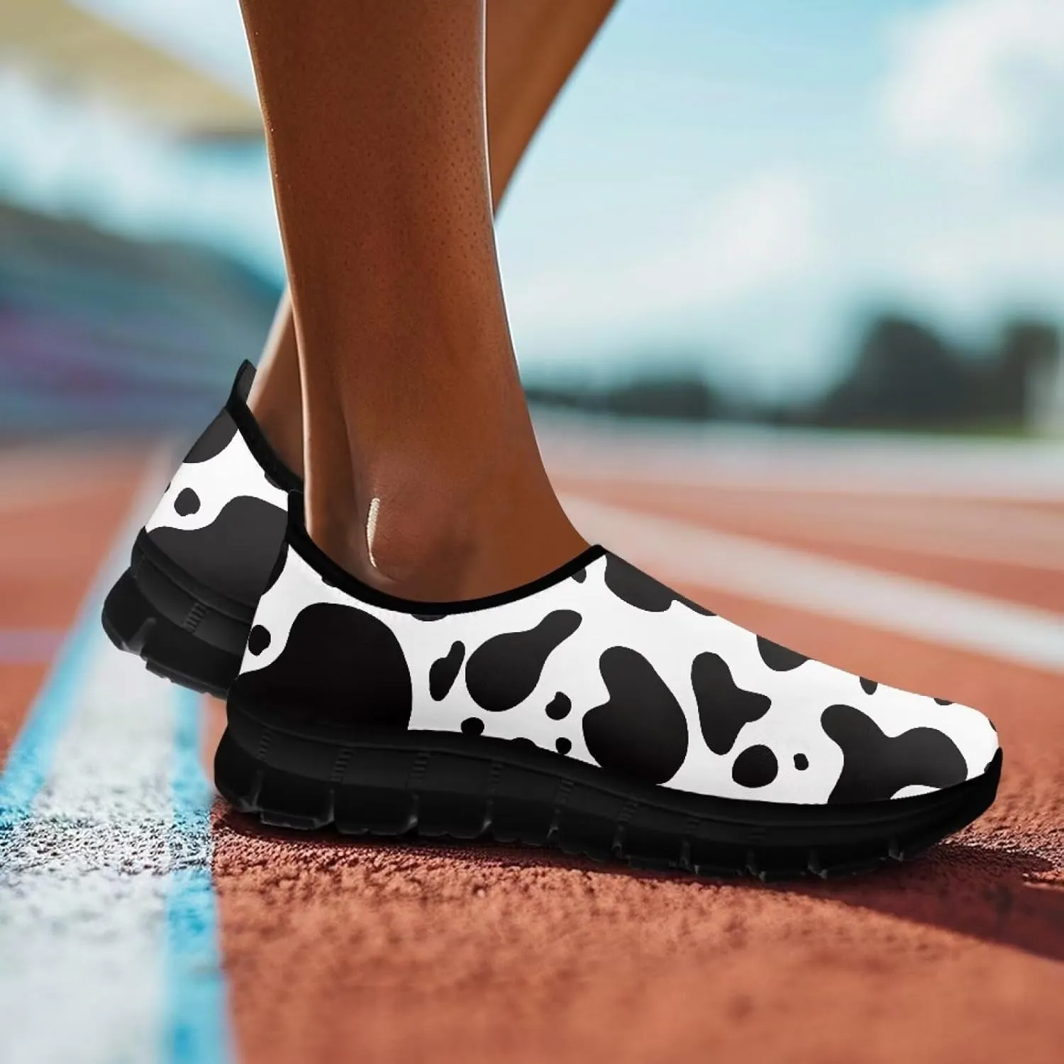 Women's Animal Print Slip On Shoes Low Cut Casual Shoes Comfortable Outdoor Sports Walking Running Flat Sneakers