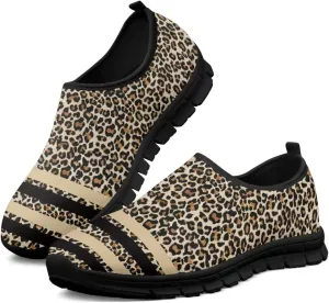 Women's Animal Print Slip On Shoes Low Cut Casual Shoes Comfortable Outdoor Sports Walking Running Flat Sneakers