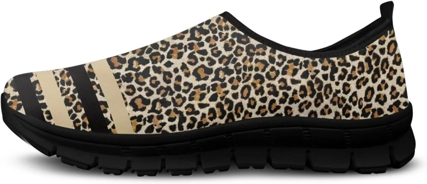 Women's Animal Print Slip On Shoes Low Cut Casual Shoes Comfortable Outdoor Sports Walking Running Flat Sneakers