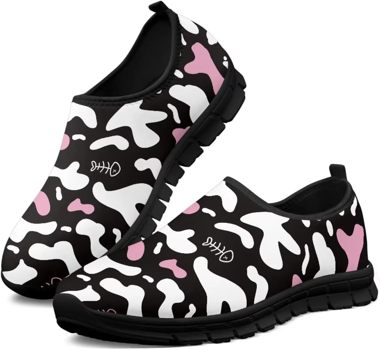 Women's Animal Print Slip On Shoes Low Cut Casual Shoes Comfortable Outdoor Sports Walking Running Flat Sneakers