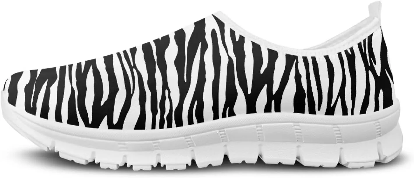 Women's Animal Print Slip On Shoes Low Cut Casual Walking Shoes Comfortable Outdoor Sports Running Flat Sneakers