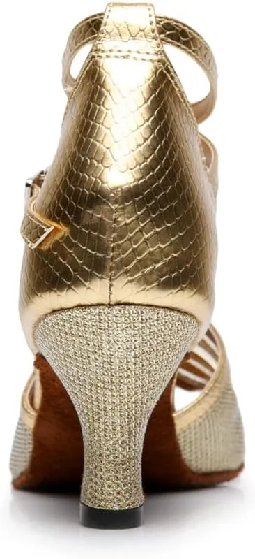Women's Fashion Open Toe Ballroom Latin Samba Party Wedding Performance Professional Dance Shoes
