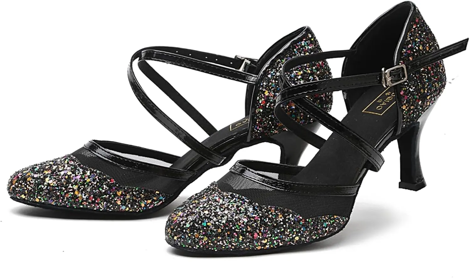 Women's Glitter Closed Toe Ballroom Morden Latin Tango Party Wedding Professional Dance Shoes