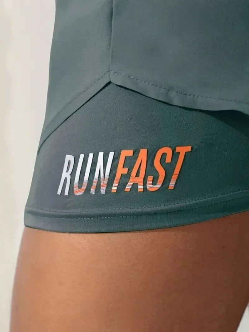 Women's High-Rise Yoga Shorts with Elastic Waist  Fake Two-Piece Running Shorts for Workout & Fitness