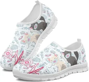 Womens Low Top Slip On Casual Walking Shoe Comfortable Soft-Soled Loafer Lightweight Outdoor Sports Running Sneaker