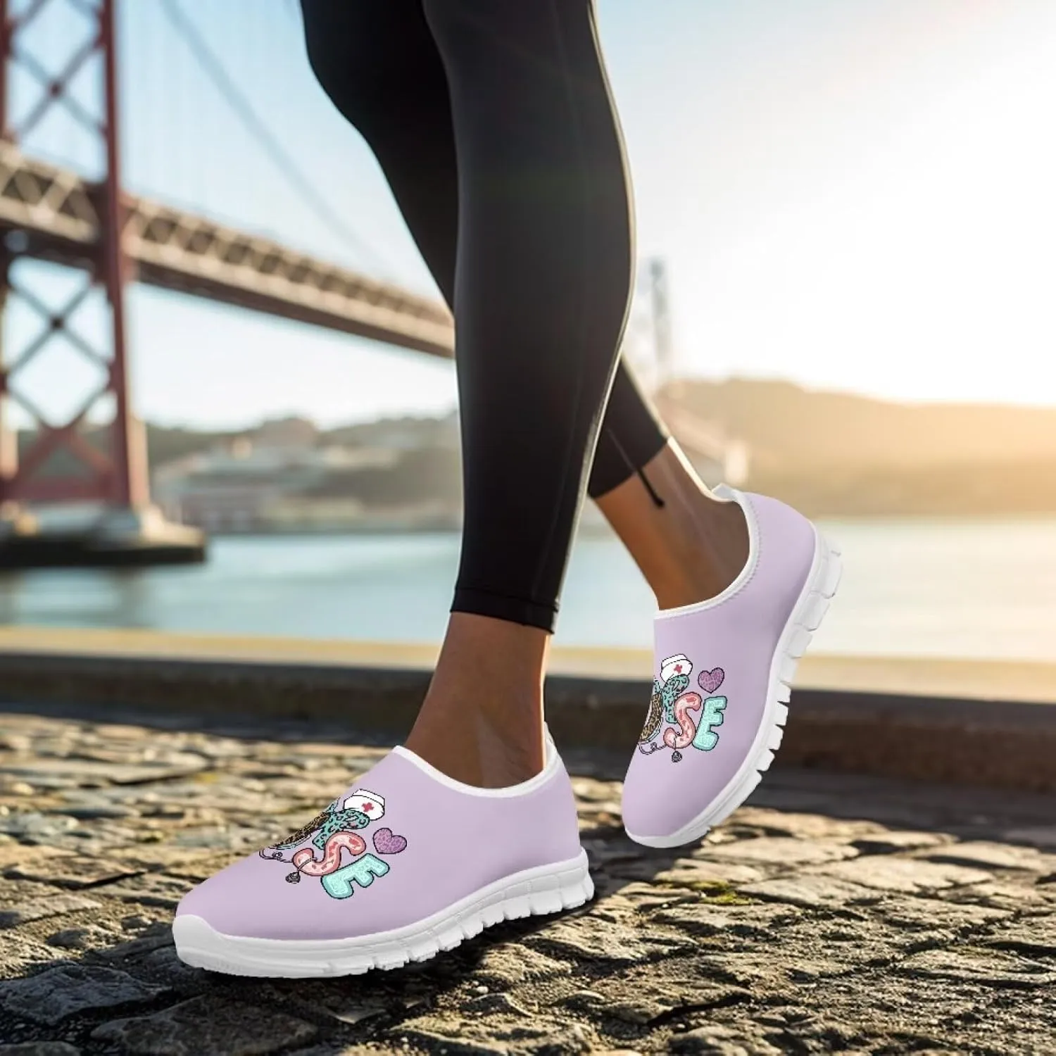 Womens Low Top Slip On Casual Walking Shoe Comfortable Soft-Soled Loafer Lightweight Outdoor Sports Running Sneaker