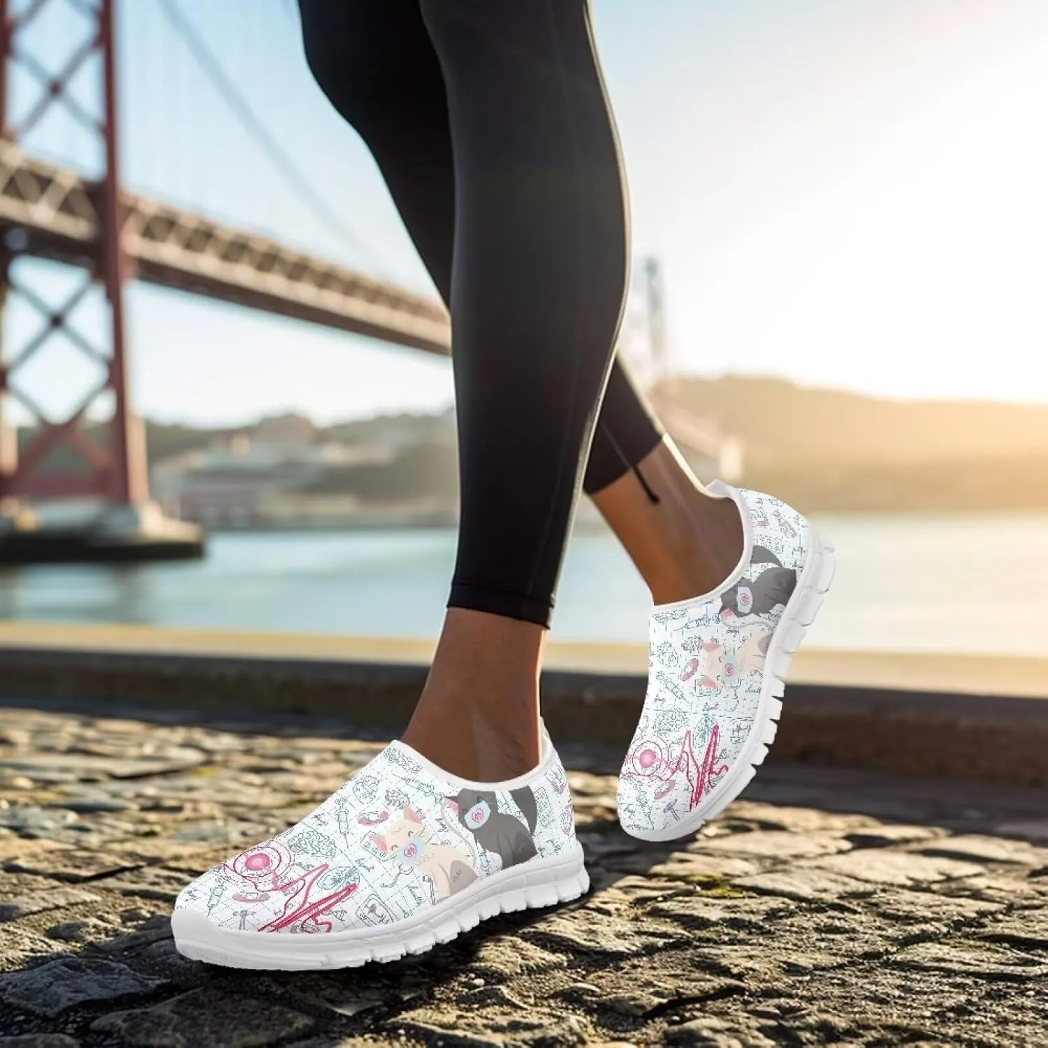 Womens Low Top Slip On Casual Walking Shoe Comfortable Soft-Soled Loafer Lightweight Outdoor Sports Running Sneaker