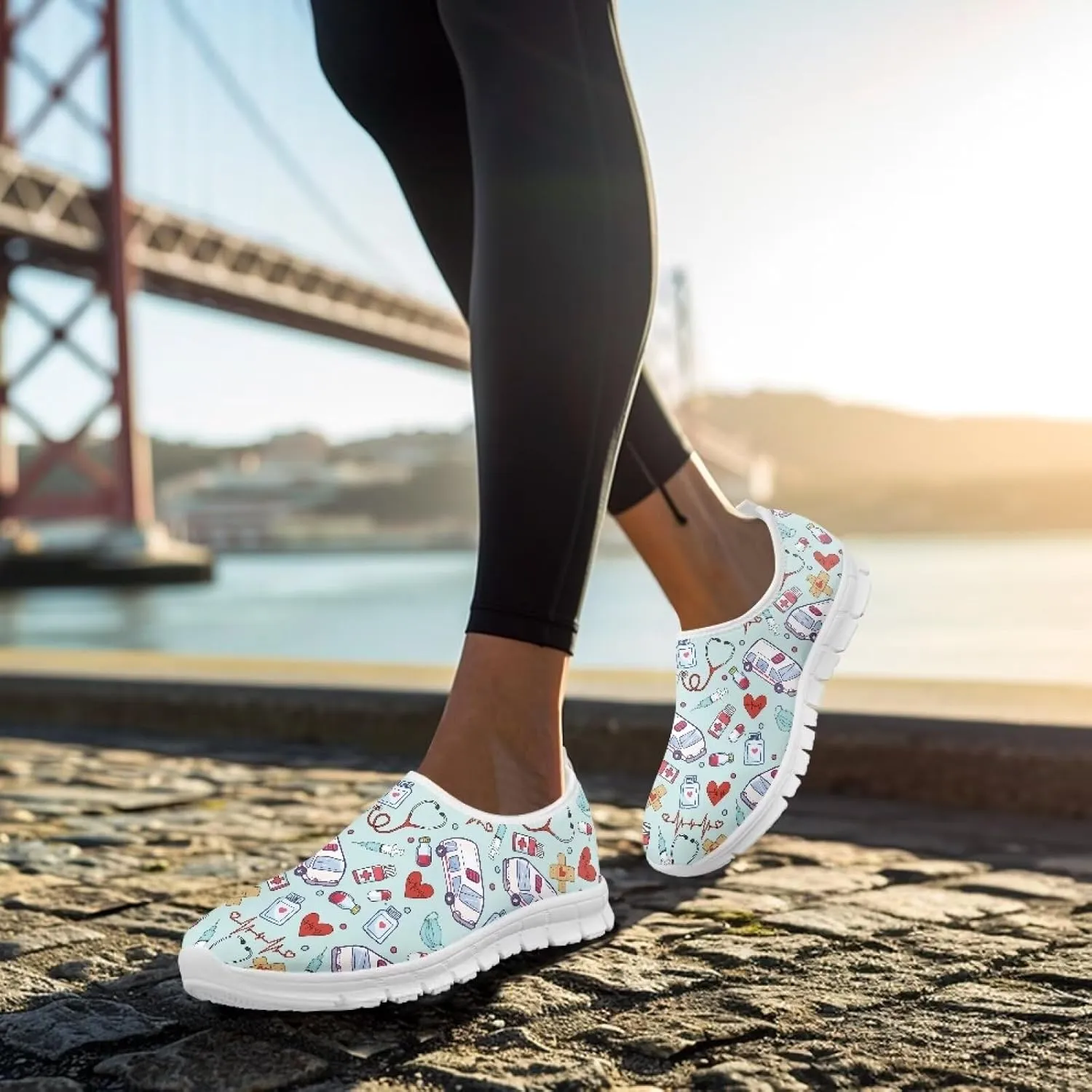 Womens Low Top Slip On Casual Walking Shoe Comfortable Soft-Soled Loafer Lightweight Outdoor Sports Running Sneaker