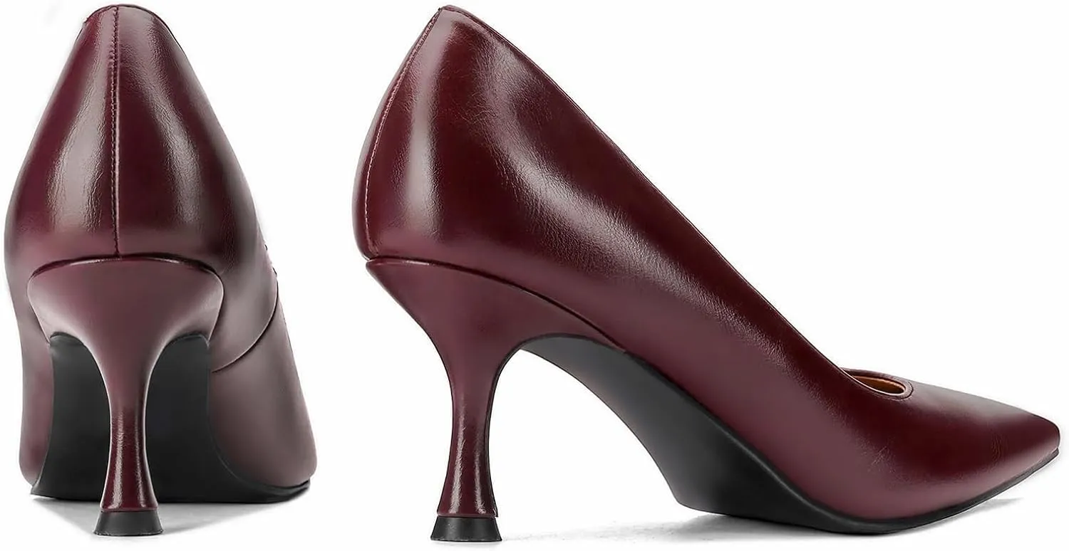 Women's Pointed Pumps Sexy Stiletto Heels Closed Pumps Comfortable Stylish Slip-On Dress Shoes for Party Wedding Proms Work Shoes